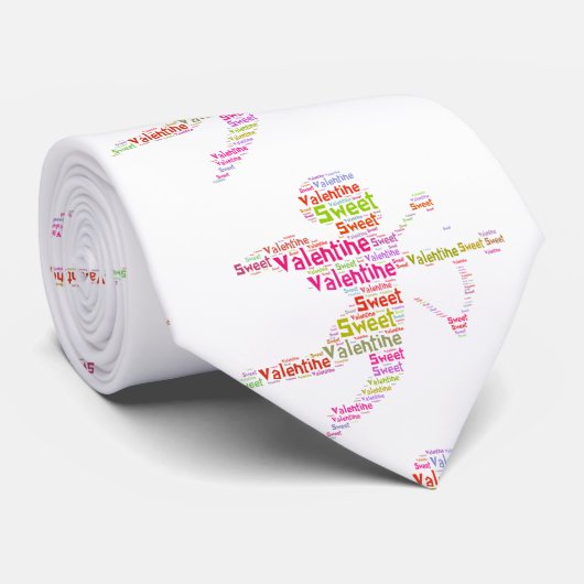 Sweet Romantic Funny Happy Valentijn Love Cupid Stropdas (Opgerold)