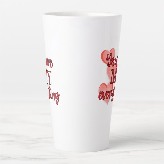 Sweet Romantic, "Jij bent mijn Alles" harten Latte Mok (Voorkant)