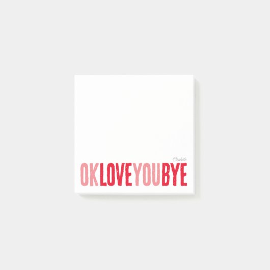 Sweet Romantic Love Notes Rood Roze Sticky Notes (Voorkant)