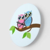 Sweet Romantic Owls Grote Klok (Hoek)