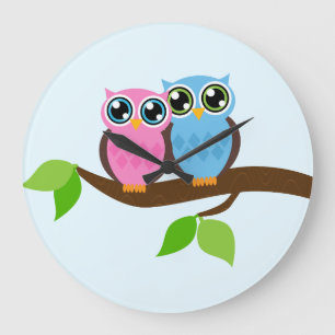 Sweet Romantic Owls Grote Klok