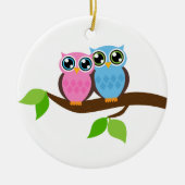 Sweet Romantic Owls Keramisch Ornament (Voorkant)