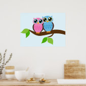 Sweet Romantic Owls Poster (Keuken)