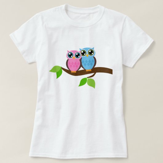 Sweet Romantic Owls T-shirt (Design voorkant)