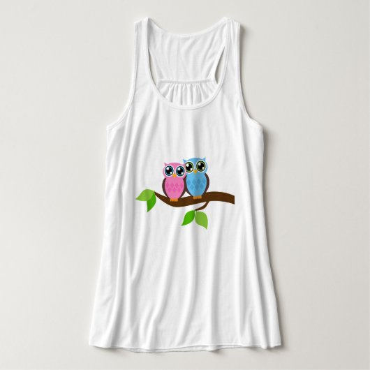 Sweet Romantic Owls Tanktop (Design voorkant)