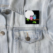 Sweet Romantic Owls Vierkante Button 5,1 Cm (In situ)