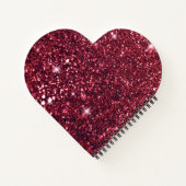 Sweet Romantic Red Glitter Heart Notitieboek (Achterkant)