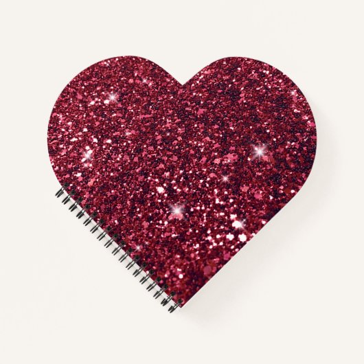 Sweet Romantic Red Glitter Heart Notitieboek (Voorkant)