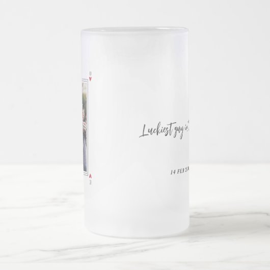 Sweet Romantic Retro Foto Valentijns's Cadeaus Matglas Bierpul (Center)