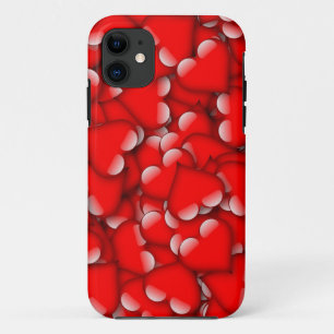 Sweet Romantic Valentijn Love Hearts Red iPhone 11 Hoesje