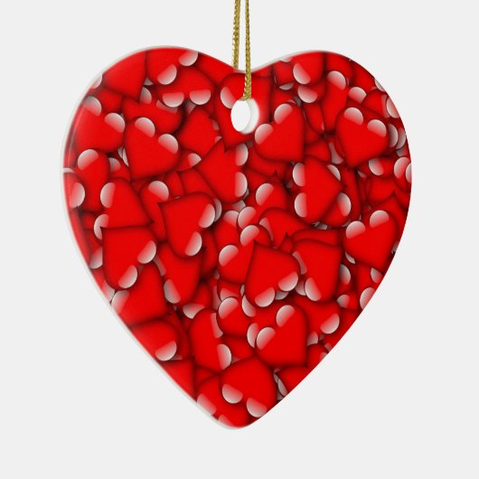 Sweet Romantic Valentijn Love Hearts Red Keramisch Ornament (Rechts)