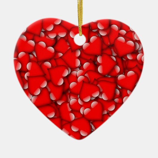 Sweet Romantic Valentijn Love Hearts Red Keramisch Ornament (Voorkant)