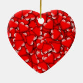 Sweet Romantic Valentijn Love Hearts Red Keramisch Ornament (Achterkant)