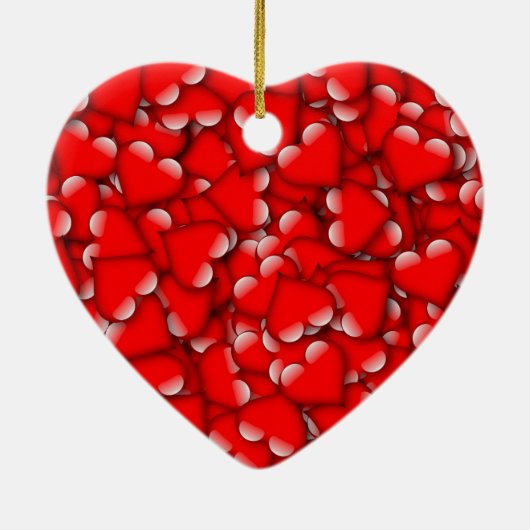 Sweet Romantic Valentijn Love Hearts Red Keramisch Ornament (Achterkant)