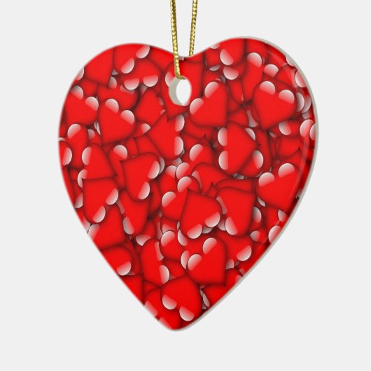Sweet Romantic Valentijn Love Hearts Red Keramisch Ornament (Links)
