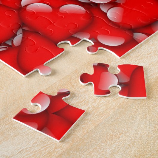 Sweet Romantic Valentijn Love Hearts Red Legpuzzel (Zijkant)