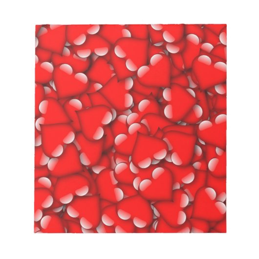 Sweet Romantic Valentijn Love Hearts Red Notitieblok (Voorkant)