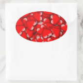 Sweet Romantic Valentijn Love Hearts Red Ovale Sticker (Tas)