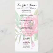 Sweet romantic waterverf bloemen programmakaart (Achterkant)