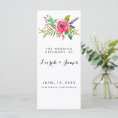 Sweet romantic waterverf bloemen programmakaart (Staand voorkant)