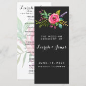Sweet romantic waterverf bloemen programmakaart (Voorkant / Achterkant)