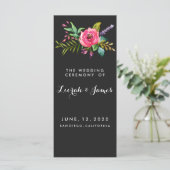 Sweet romantic waterverf bloemen programmakaart (Staand voorkant)