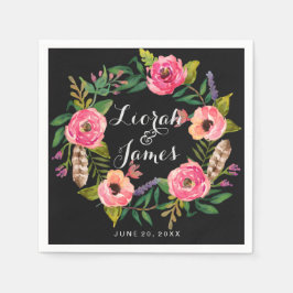 Sweet romantic waterverf bloemen servetten