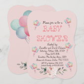 Sweet Roos Balloon Baby shower Kaart (Voorkant / Achterkant)