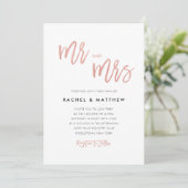 Sweet Roos Gold Fairytale Mr & Mrs Wedding Invite Kaart (Staand voorkant)