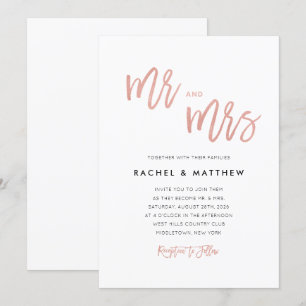 Sweet Roos Gold Fairytale Mr & Mrs Wedding Invite Kaart