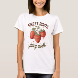 "Sweet Roots" Aardbei Haar Waarderings T-shirt