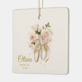 Sweet Rosé Ballet Soirée, op maat Keramisch Ornament (Links)