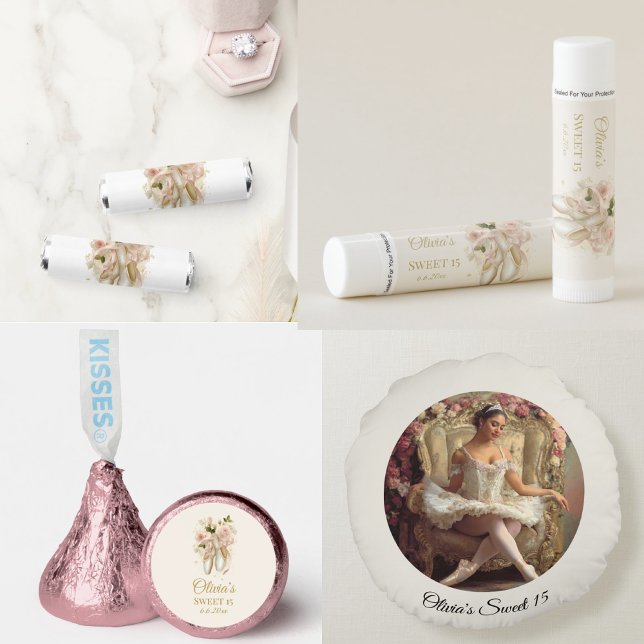 Sweet Rosé Ballet Soirée, op maat Rond Kussen (Creator heeft geüpload)