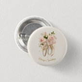 Sweet Rosé Ballet Soirée, op maat Ronde Button 3,2 Cm (Voorkant /achterkant)