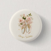 Sweet Rosé Ballet Soirée, op maat Ronde Button 3,2 Cm (Voorkant)