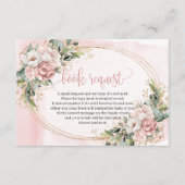 Sweet Rose Gold Floral Baby Shower Book Enclosure Informatiekaartje (Voorkant)