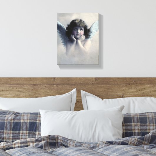 Sweet Rosy Cheeked Angel in Clouds Canvas Afdruk (Insitu (Slaapkamer))