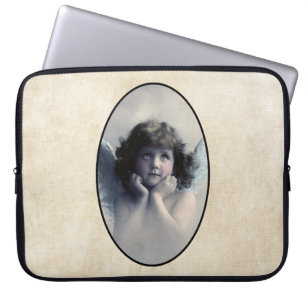Sweet Rosy Cheeked  Angel in Clouds Laptop Sleeve