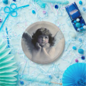 Sweet Rosy Cheeked  Angel in Clouds Papieren Bordje (Feest)