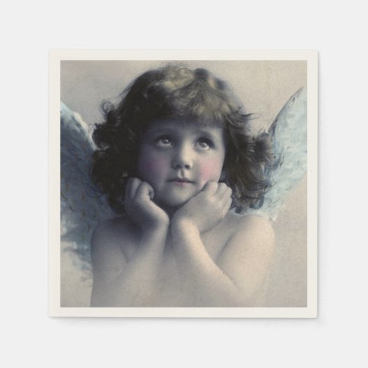 Sweet Rosy Cheeked  Angel in Clouds Servetten (Voorkant)