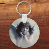 Sweet Rosy Cheeked  Angel in Clouds Sleutelhanger (Voorkant)