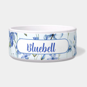 Sweet Royal Blue Ditzy Flowers op Bord Blue Voerbakje