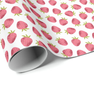 Sweet Roze aardbeiennaadloos patroon Cadeaupapier