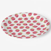 Sweet Roze aardbeiennaadloos patroon Papieren Bordje (Gekanteld)