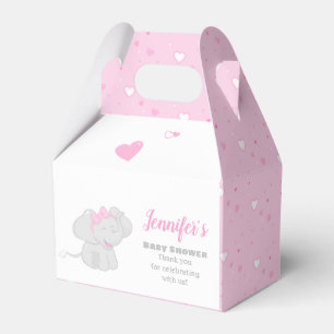Sweet Roze Baby shower Favor Box met olifant Bedankdoosjes