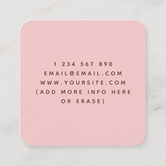 Sweet roze cupcake Modern Baker Social Media Star Vierkante Visitekaartje (Achterkant)