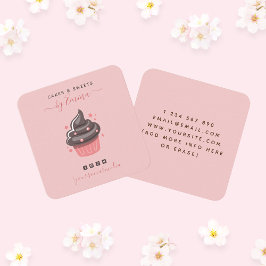 Sweet roze cupcake Modern Baker Social Media Star Vierkante Visitekaartje
