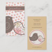 Sweet roze Damask Chicks Polka Dots Whimsical Visitekaartje (Voorkant / Achterkant)