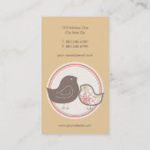 Sweet roze Damask Chicks Polka Dots Whimsical Visitekaartje (Achterkant)