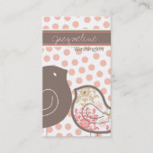 Sweet roze Damask Chicks Polka Dots Whimsical Visitekaartje (Voorkant)